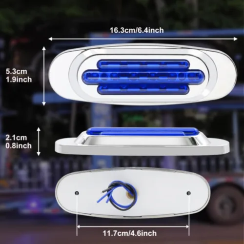 Vista 5 de 2 luces LED de marcador de remolque, luz de espacio para montaje en superficie, 5.9 pulgadas, impermeable, sellada, indicadores de marcador lateral