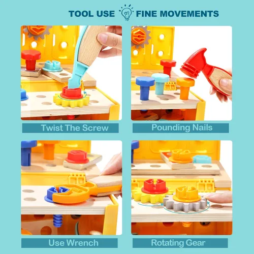 Vista 3 de TOP BRIGHT Juego de herramientas en un camión de juguete para niños de 2 años