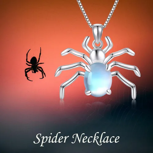 Vista 5 de Collar con colgante de plata de ley 925 con diseño de animales, diseño de galgos, araña, cuerno largo, cabra, oveja, regalo de joyería para mujer
