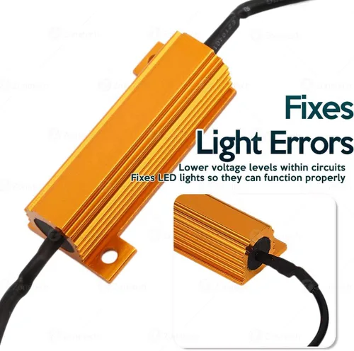 Vista 3 de ZONETECH Resistencias de carga LED de 50 W y 6 ohmios – 4 resistencias de carga LED de alta calidad para luces direccionales LED o luces LED