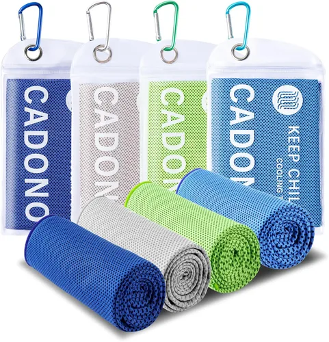 Vista 16 de Paquete de 4 toallas refrescantes (40 x 12 pulgadas), toalla de frío suave y transpirable, toalla de hielo, toalla de microfibra para yoga
