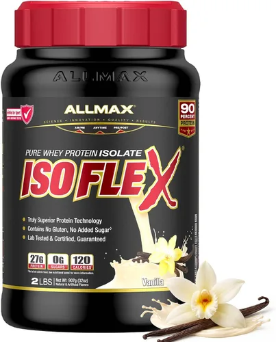 Vista 25 de ALLMAX Nutrition - ISOFLEX Polvo de Proteína de Suero, Proteína de Suero Aislada, 27g de Proteína, Pastel de Cumpleaños, 2 lb