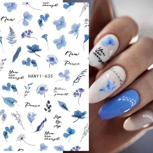 Vista 2 de Calcomanías de arte de uñas de flores, calcomanías de uñas de mariposa con encanto, calcomanías de uñas de primavera y verano, calcomanías de uñas