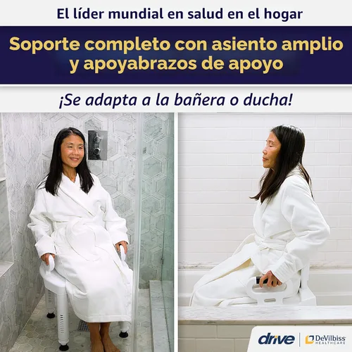 Vista 2 de Silla de ducha Drive Medical de serie Premium con respaldo y brazos