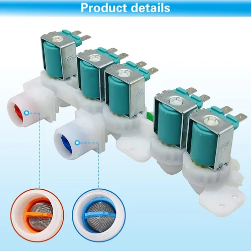 Vista 6 de DC97-15459G - Conjunto de válvula de entrada de agua para lavadora Samsung, reemplaza AP5623056 PS4220861 EAP4220861 3276197 WA45H7000AW WA48H7400AW