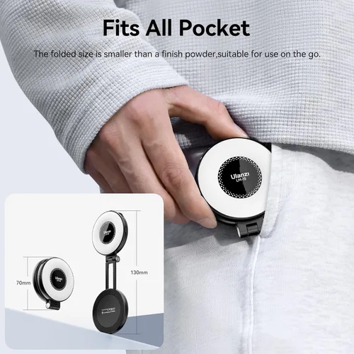 Vista 4 de Luz de relleno para Magsafe LED para teléfono, accesorio de luz de anillo para selfie, brillo ajustable, compatible con Magsafe para iPhone