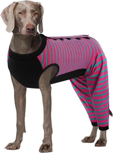 Vista 18 de Kuoser Traje de Cirugía para Perro Hembra Esterilización Macho Castración, Manga de Pierna de Perro para Dejar de Lamer Enterizo Suave para Perro
