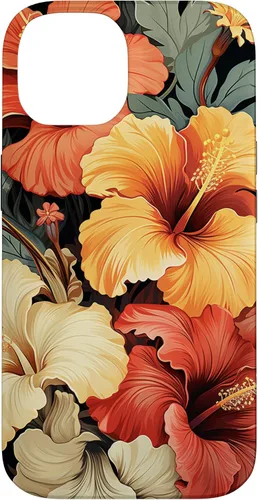 Vista 4 de Hawaiian Tropical Design Yellow Red Hibiscus Plumeria Case for iPhone 17