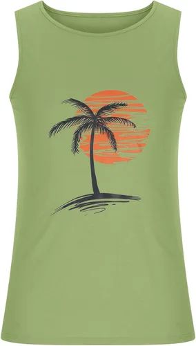 Vista 3 de NaRHbrg Camiseta sin mangas con estampado de palmera para hombre camiseta sin mangas con estampado gráfico genial para entrenamiento gimnasio trotar