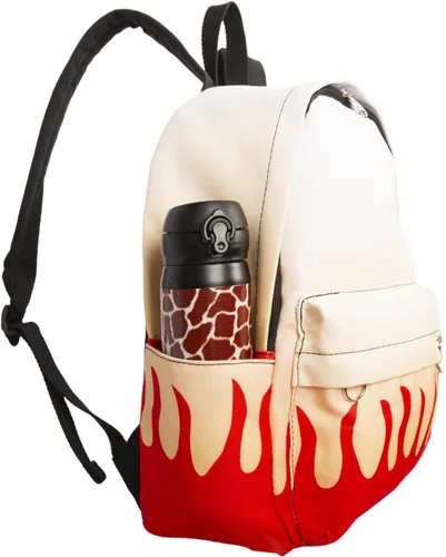 Vista 7 de Mochila de anime japonés para escuela, universidad, al aire libre, mochila grande para niñas, niños y estudiantes, mochilas de viaje, Rojo