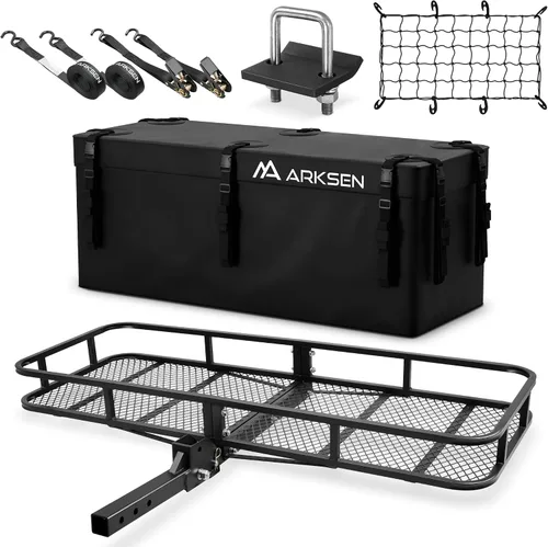 Vista 14 de Canasta de carga plegable de ARKSEN, receptor de enganche de 2", 60" de ancho