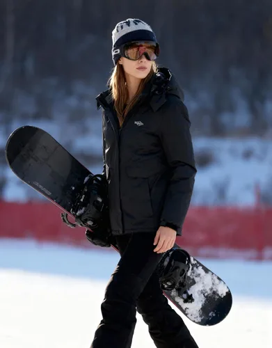 Vista 7 de Wantdo - Chaqueta de esquí impermeable para mujer, abrigo de invierno cálido y resistente al viento, abrigos de nieve