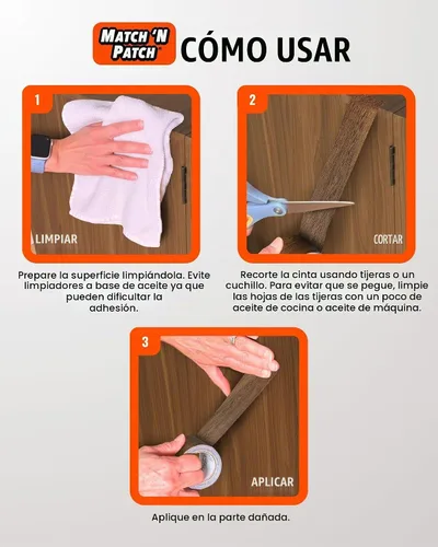 Vista 5 de Match 'N Patch Cinta de reparación realista, roble antiguo