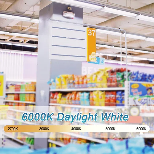 Vista 4 de Paquete de 24 bombillas LED T8 de 4 pies, luz blanca diurna de 6000 K, equivalente a 40 W, bypass de balasto, tubo de luz tipo B de doble extremo