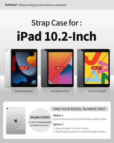Vista 9 de Funda para iPad de 9ª/8ª/7ª generación, funda para iPad 10.2 2021/2020/2019, [a prueba de niños] ambison funda protectora de cuerpo completo