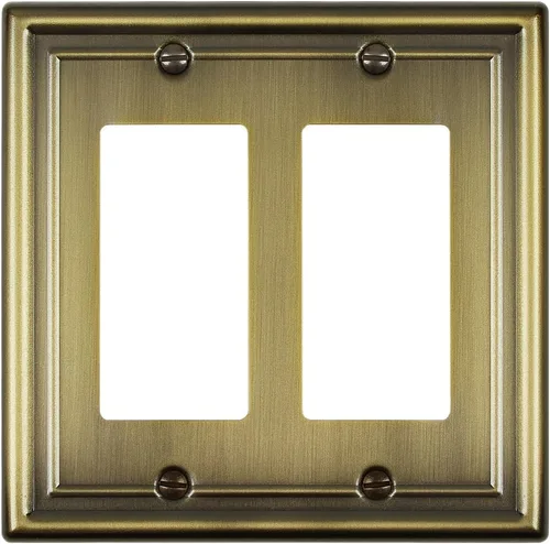 Vista 22 de Cubiertas de salida para placas de interruptor, paquete de 2 placas Latón antiguo