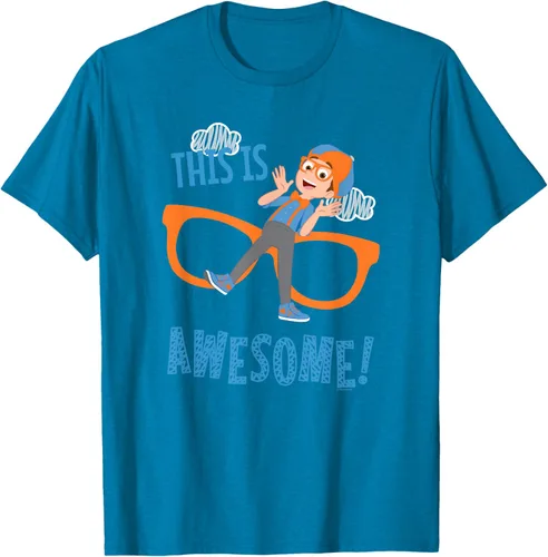 Vista 5 de Blippi This is Awesome Glasses - Camiseta talla S Azul Pastel