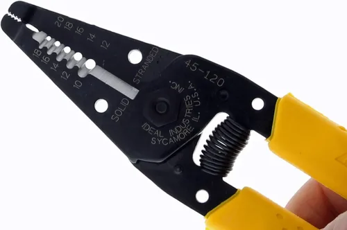 Vista 8 de IDEAL Electrical 45-120 T-5 T-5 - Pelacables amarillo con agujeros de bucle, nariz de alicate, apertura automática con resorte (paquete de 2)