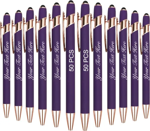 Vista 26 de 10 bolígrafos personalizados con nombre y texto para mujeres y hombres, bolígrafos personalizados con grabado gratis, regalos para negocios