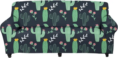Vista 41 de Forchrinse Funda de sofá con estampado navajo africano para sofá de 1 cojín, funda elástica para sofá, protector de muebles para casa rural, hogar