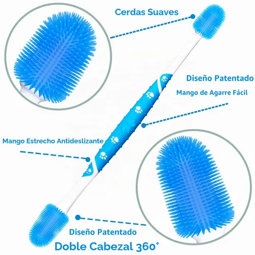 Vista 2 de Cepillo de dientes para perros 360 ° Cepillo de dientes para mascotas Cepillo de dientes de dedo de 360 ° Perros medianos y grandes
