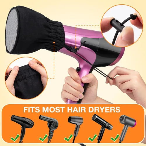 Vista 3 de Noverlife Difusor de secador de pelo, tapa difusora universal para secadora de pelo, accesorio de doble capa de nailon para secador de pelo, funda