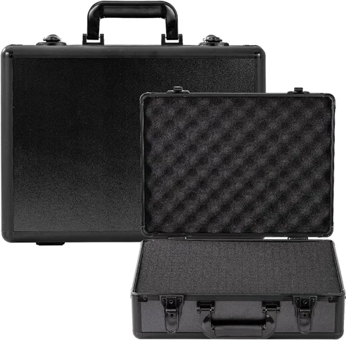Vista 8 de Funda rígida pequeña con interior de espuma Pluck para Pisto L, GoPro, micrófono, cámara y más, tamaño exterior de 12.2 x 9 x 4.5 pulgadas