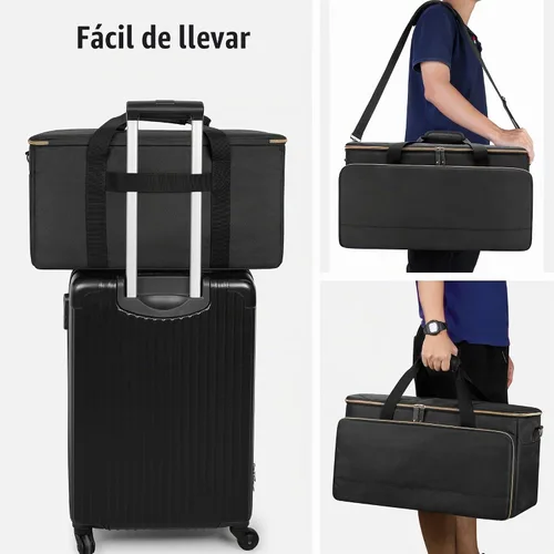 Vista 6 de Trunab - Bolsa grande para archivos de cable de DJ con divisor interior desmontable with Padded Compartment for 15.6” Laptop, Cable Organizer Bag