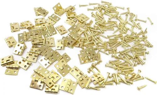 Vista 7 de Honbay Bisagras de casa de muñecas en miniatura, joyero, accesorios de hardware pequeño con 200 tornillos (dorado)