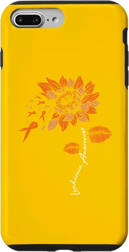 Vista 12 de iPhone 16 Leukemia Blood Cancer Awareness Orange Ribbon Sunflower Case