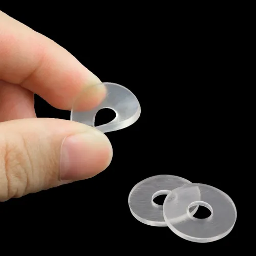 Vista 4 de 20 juntas planas de vinilo transparente, tornillos de plástico, espaciadores de repuesto para manijas de puerta de ducha de vidrio, barras