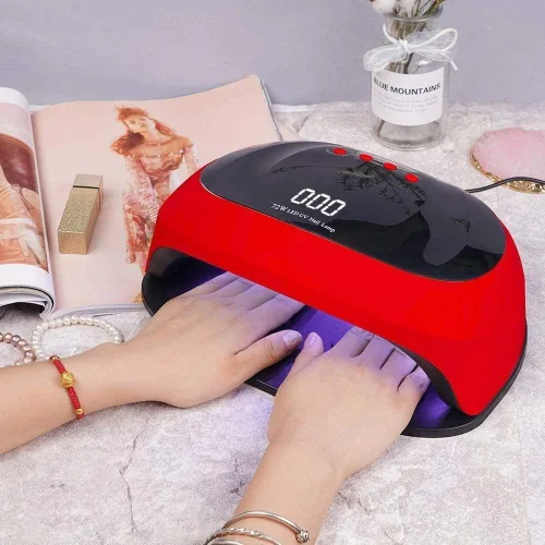 Vista 6 de Lámpara de uñas LED UV, 72 W para el hogar y el salón, secador de uñas LED para esmalte de gel con sensor automático/ajuste de 4 temporizadores