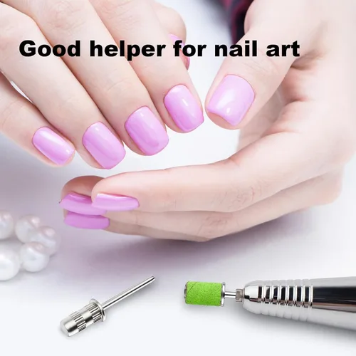 Vista 6 de Brocas de taladro de uñas, bandas de lijado para eje de taladro de uñas de 3/32 pulgadas, brocas para uñas, broca de mandril para uñas, brocas