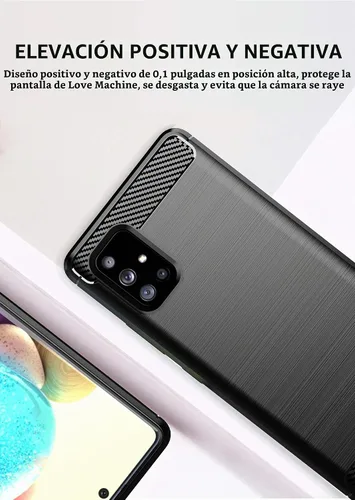 Vista 4 de M MAIKEZI Funda para teléfono celular Galaxy A71 5G, TPU suave funda protectora delgada de moda con protector de pantalla HD (negro)