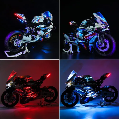 Vista 5 de Kit de luces LED RC para (M 1000 RR motocicleta 42130) modelo de bloques de construcción, kit de iluminación de construcción compatible con Lego