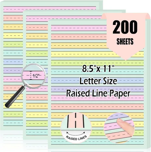 Vista 12 de 50 hojas de papel de escritura a mano de 0.5 pulgadas de ancho de línea