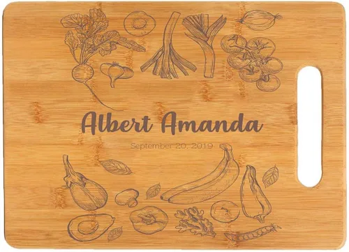 Vista 2 de Tabla de cortar de bambú, personalizable con tu propio texto, diseña tu propia tabla, regalo personalizado, Diseño 03