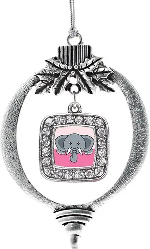 Vista 251 de Inspired Silver - Bon Voyage Cruise Ship Charm Ornamento – Adornos navideños cuadrados de plata con joyas de circonita cúbica