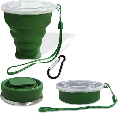 Vista 13 de Collapsible Cup - Silicone Foldable Cup-Expandable Folding Drinking Cup -Reusable Portable Mugs Cup For Travel, Camping, Hiking, Survival, Car