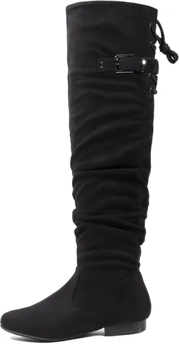 Vista 2 de DREAM PAIRS - Botas de ante para invierno, de altura al muslo, para mujer
