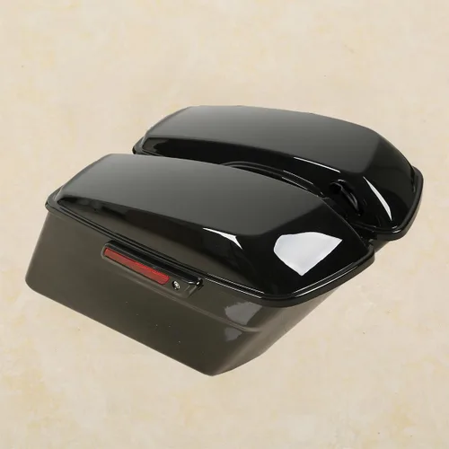 Vista 6 de Green-L Alforjas rígidas negro vívido con llaves de pestillo negro y forros compatibles con Harley Touring Road King Street Glide Electra Ultra