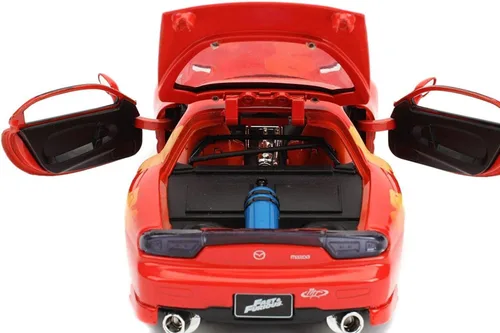 Vista 4 de Jada Toys Fast & Furious 1:24 Orange JLS Mazda RX-7 - Coche fundido a presión, juguetes para niños y adultos (30747)
