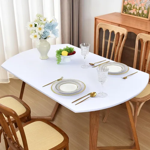 Vista 10 de Mantel redondo de elastano ajustable de 48 pulgadas, mantel plegable elástico de picnic, mantel elástico para mesa de patio, manteles lavables