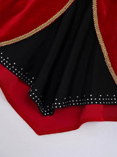 Vista 4 de Disfraz de maestro de anillos de circo para niñas y niñas, vestido de leotardo con lentejuelas y leotardo