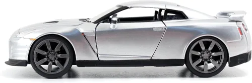 Vista 3 de Jada Fast & Furious 1:32 2009 Brian's Nissan GT-R R35 - Auto fundido a presión, juguetes para niños y adultos (plateado)