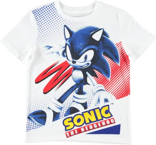 Vista 2 de FREEZE Sonic The Hedgehog - Conjunto de camiseta y pantalones cortos de manga corta para niños pequeños y grandes, tallas 4-20