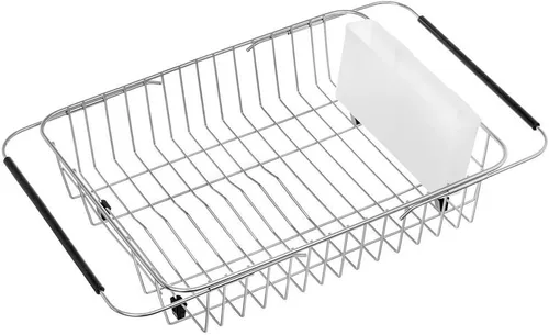 Vista 10 de SANNO - Estante extensible para secar platos sobre el fregadero y brazos ajustables para platos, estante de platos en el fregadero o en el mostrador