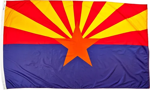 Vista 5 de Annin Flagmakers Bandera del estado de Arizona fabricada en Estados Unidos según las especificaciones de diseño oficiales del estado, 2 x 3 pies