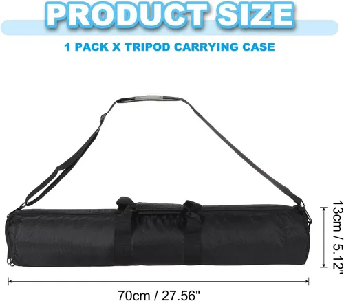 Vista 2 de PATIKIL Fundas de transporte para trípode de 27.56 x 5.12 pulgadas, 1 paquete de bolsa de trípode acolchada de nailon con asas para soportes de luz