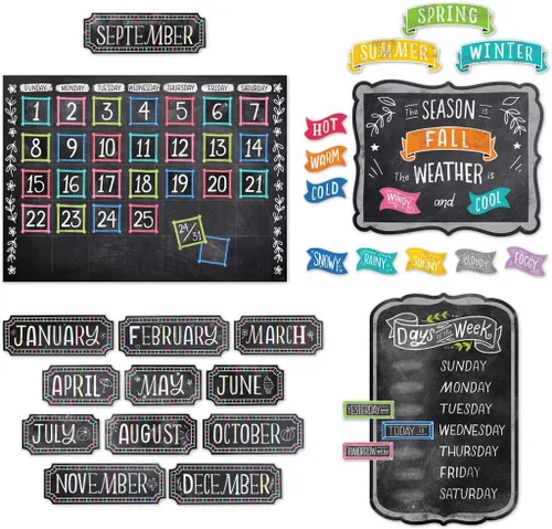Vista 7 de Creative Teaching Press Bold & Bright - Juego de calendario, tablón de anuncios CTP y exhibición para el aula, 67 piezas